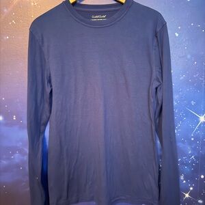 Cuddl Duds Men's Long Sleeve Shirt in Deep Blue